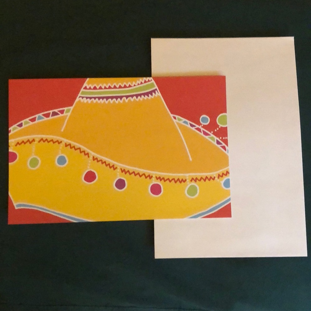 Fun FIESTA theme party invitations 8 1/2x 51/2